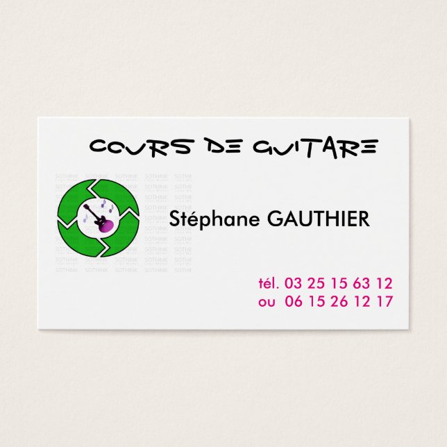 CARTE DE VISITE GUITARE (Devant)