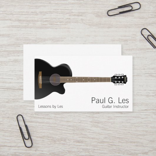 Carte De Visite Guitare (Devant/Arrière en situation)