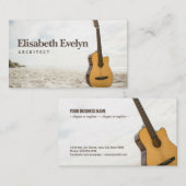 Carte De Visite Guitare acoustique dans le sable (Devant / Derrière)