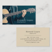 Carte De Visite Guitare acoustique, Guitariste, Musicien professio (Devant / Derrière)
