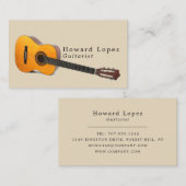 Carte De Visite Guitare acoustique, Guitariste, Musicien professio (Devant / Derrière)