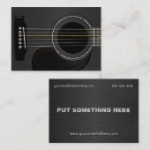 Carte De Visite Guitare acoustique Noir (Devant / Derrière)