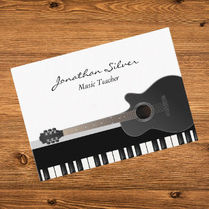 Carte De Visite Guitare Acoustique Personnalisée Piano Keys profes