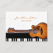 Carte De Visite Guitare acoustique Piano Keys professeur de musiqu (Devant)