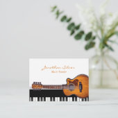 Carte De Visite Guitare acoustique Piano Keys professeur de musiqu (Debout devant)