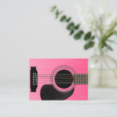 Carte De Visite Guitare acoustique rose (Debout devant)