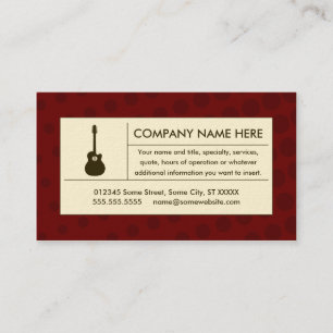 Carte De Visite guitare acoustique tramée