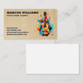 Carte De Visite Guitare artistique colorée | Musique (Devant / Derrière)