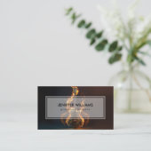 Carte De Visite Guitare électrique en feu (Debout devant)