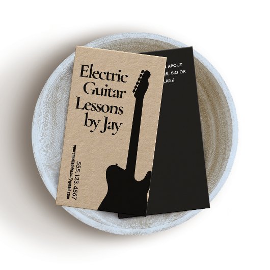 Carte De Visite Guitare électrique enseignant Guitariste Kraft