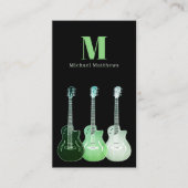 Carte De Visite Guitare Enseignant Musicien Interprète QR Code (Devant)