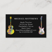 Carte De Visite Guitare enseignant musicien Monogramme (Dos)