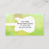 Carte De Visite Guitare Enseignant Musicien Musicien Personnalisé (Dos)