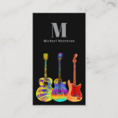 Carte De Visite Guitare Enseignant QR Code et médias sociaux perso (Devant)