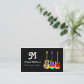 Carte De Visite Guitare Enseignant QR Code personnalisé (Debout devant)