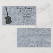 Carte De Visite Guitare et notes musicales incorporées (Devant / Derrière)