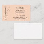 Carte De Visite Guitare Instructeur Guitariste Musicien Profession (Devant / Derrière)
