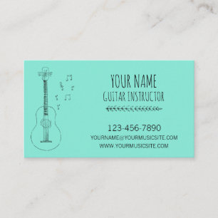 Carte De Visite Guitare Instructeur Guitariste Musicien Profession