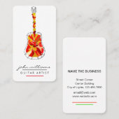 Carte De Visite Guitare Instrument Music Teacher DJ Event Manager (Devant / Derrière)