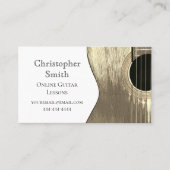 Carte De Visite Guitare leçons de musique en ligne Simple Beige (Devant)