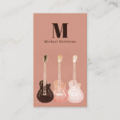 Carte De Visite Guitare Muisc Enseignant QR Code (Devant)