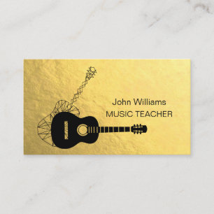 Carte De Visite Guitare Music Enseignant DJ Musicien Géométrique O