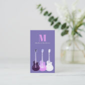 Carte De Visite Guitare Music Enseignant personnalisé QR Code viol (Debout devant)