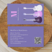 Carte De Visite Guitare Music Enseignant personnalisé QR Code viol