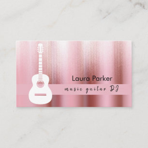 Carte De Visite Guitare Music Enseignant Rose Gold DJ Player