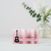 Carte De Visite Guitare Music Enseignant Rose Gold DJ Player (Debout devant)