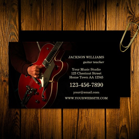 Carte De Visite Guitare Musique Professeur Guitariste
