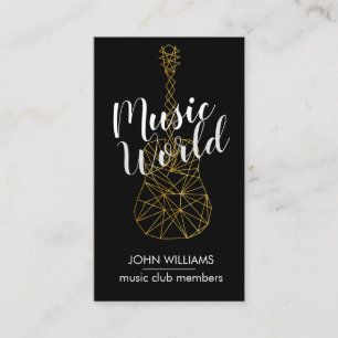 Carte De Visite Guitare Musique World Enseignant Joueur Gris Noir 