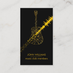 Carte De Visite Guitare Musique World Joueur Enseignant Black Gold
