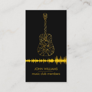 Carte De Visite Guitare Musique World Joueur Enseignant Black Gold