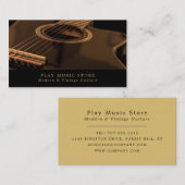 Carte De Visite Guitare noire, boutique d'instruments de musique (Devant / Derrière)