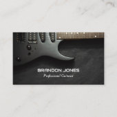 Carte De Visite Guitare noire, Guitariste, Bus de musicien profess (Devant)