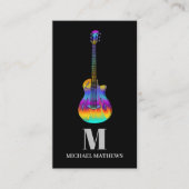 Carte De Visite Guitare Professional Music Enseignant QR Code (Devant)