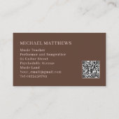 Carte De Visite Guitare Professional Musicien Personnalisé QR Code (Dos)