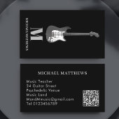 Carte De Visite Guitare Professional Musicien Personnalisé QR Code