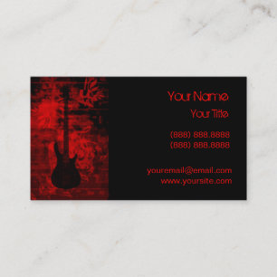 Carte De Visite Guitare rouge