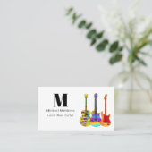 Carte De Visite Guitare Teacher Music Business Code QR (Debout devant)