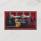 Carte De Visite Guitares Électriques Rouges (Devant)