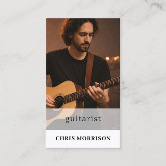 Carte De Visite Guitarist QR Code Photo (Devant)