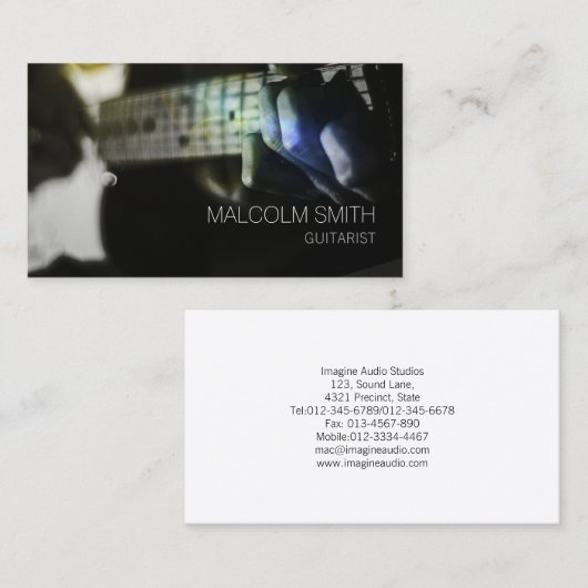 Carte De Visite Guitariste (Devant / Derrière)