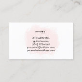 Carte De Visite guitariste à aquarelle rose (Dos)