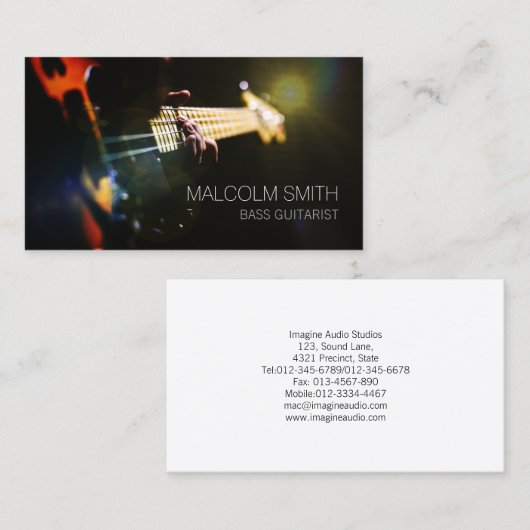 Carte De Visite Guitariste de basse Baid (Devant / Derrière)