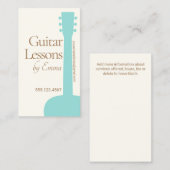 Carte De Visite Guitariste d'enseignant de guitare acoustique (Devant / Derrière)