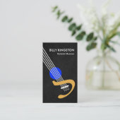 Carte De Visite Guitariste grunge gris de guitare créative (Debout devant)