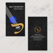 Carte De Visite Guitariste grunge gris de guitare créative (Devant / Derrière)