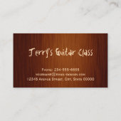 Carte De Visite Guitariste Guitare Joueur Enseignant Style Bois Lo (Dos)